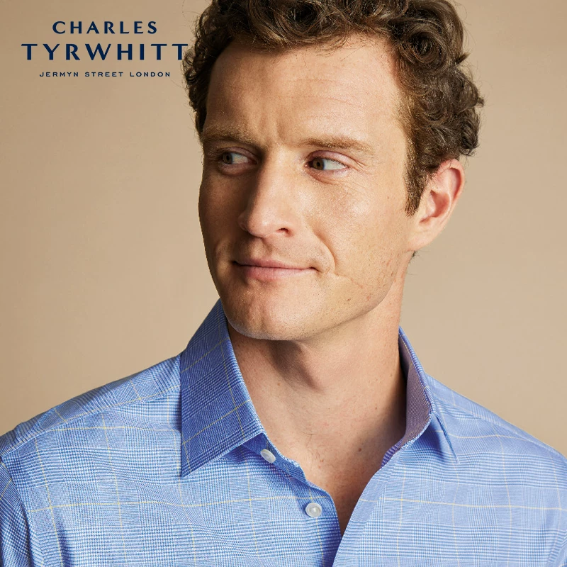 [CHARLES TYRWHITT] Морская рубашка, Slim Fit, подгонка