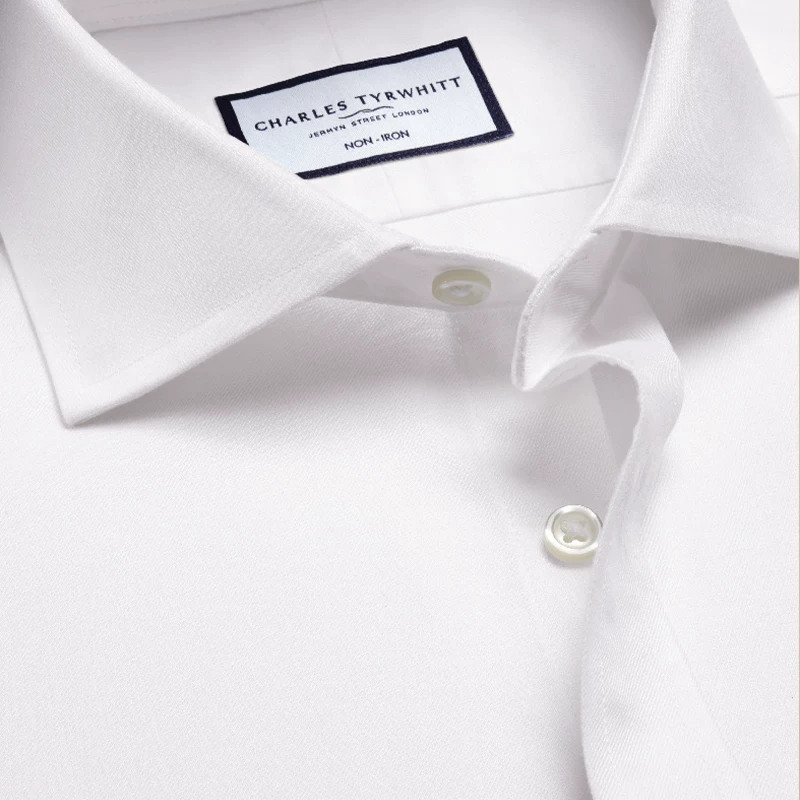 Форменная белая рубашка CHARLES TYRWHITT, длинный рукав, slim fit