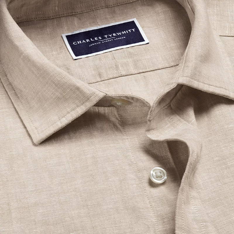 CHARLES TYRWHITT Charlotte tilbury, летняя мягкая дышащая рубашка, slim fit
