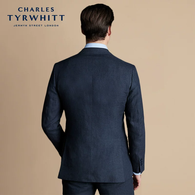 CHARLES TYRWHITT Летний тёмно-синий костюм, Slim Fit