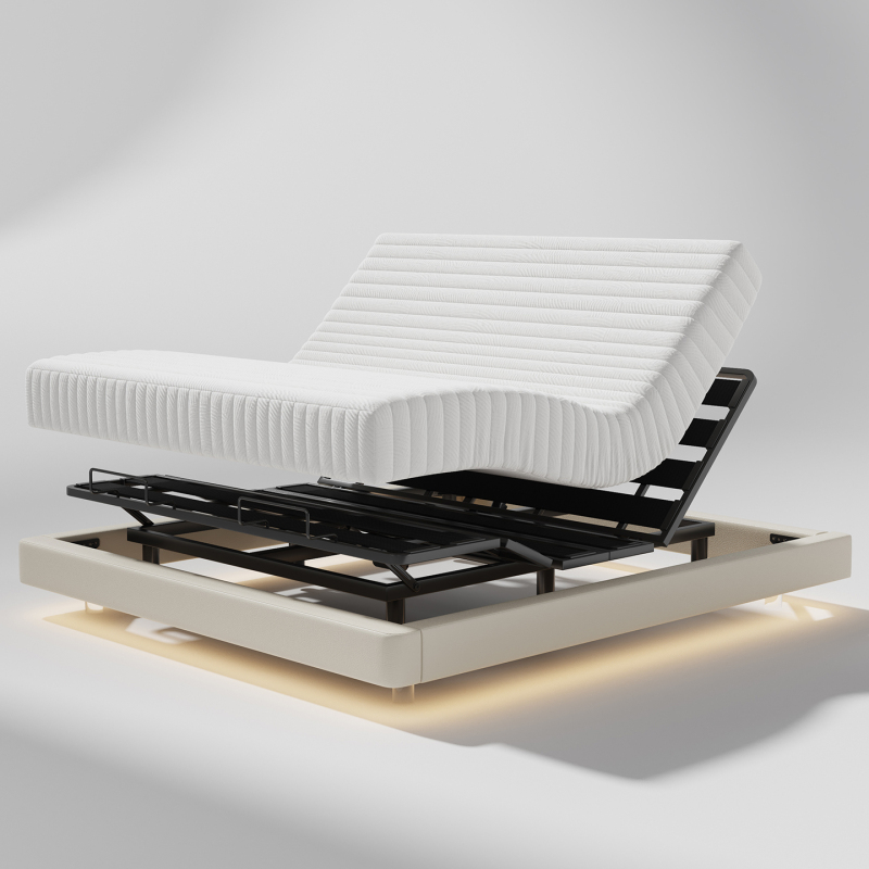 Multifunctional Voice-Controlled Massage Adjustable Smart Bed Frame Without Headboard, Non-Disturbing, Double Master Bedroom, Floating Multifunctional Voice-Controlled Massage Adjustable Smart Bed Frame Without Headboard, Non-Disturbing, Double Master Bedroom, Floating