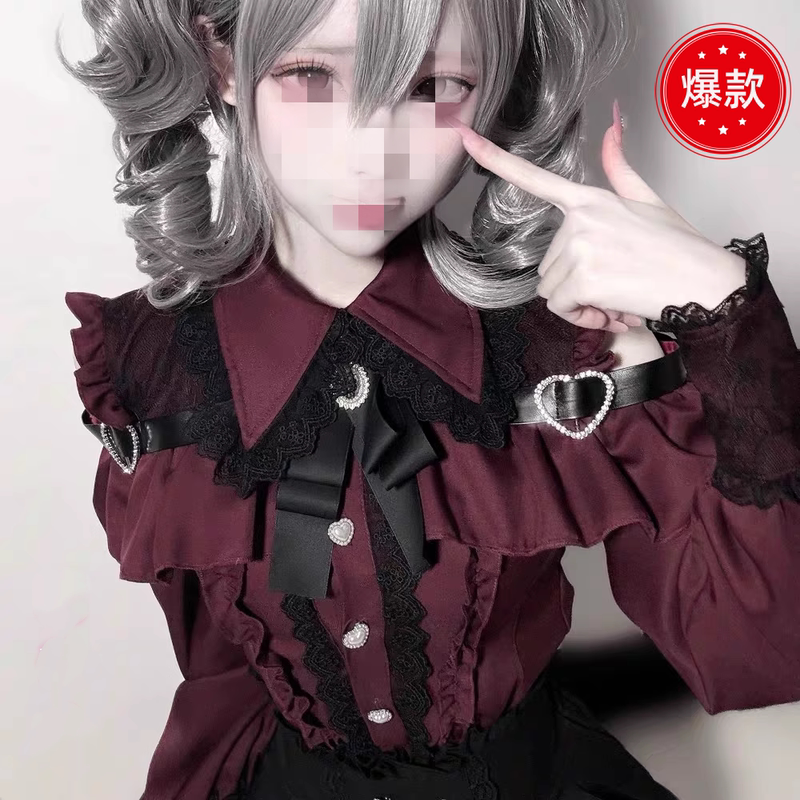 In Stock Now 【Sweetheart Encounter】 Jiujiang Cherry Original Japanese-Style Mass-Produced Shirt and Skirt