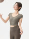 Yoga Clothes for Women 2026 New Style Peach Heart Tie Chest Pad Short-Sleeved Sports Pilates High Elasticity Slimming Fitness Top