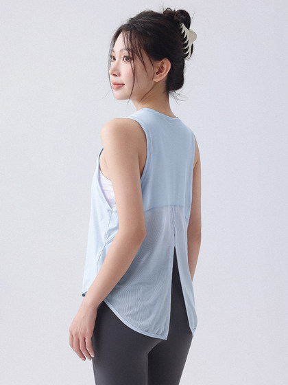 Ultra-Light Quick-Drying Sports Vest Cover-Up for Fitness and Running, Mesh Breathable Quick-Drying Loose Slimming Yoga Wear, Summer Thin Style