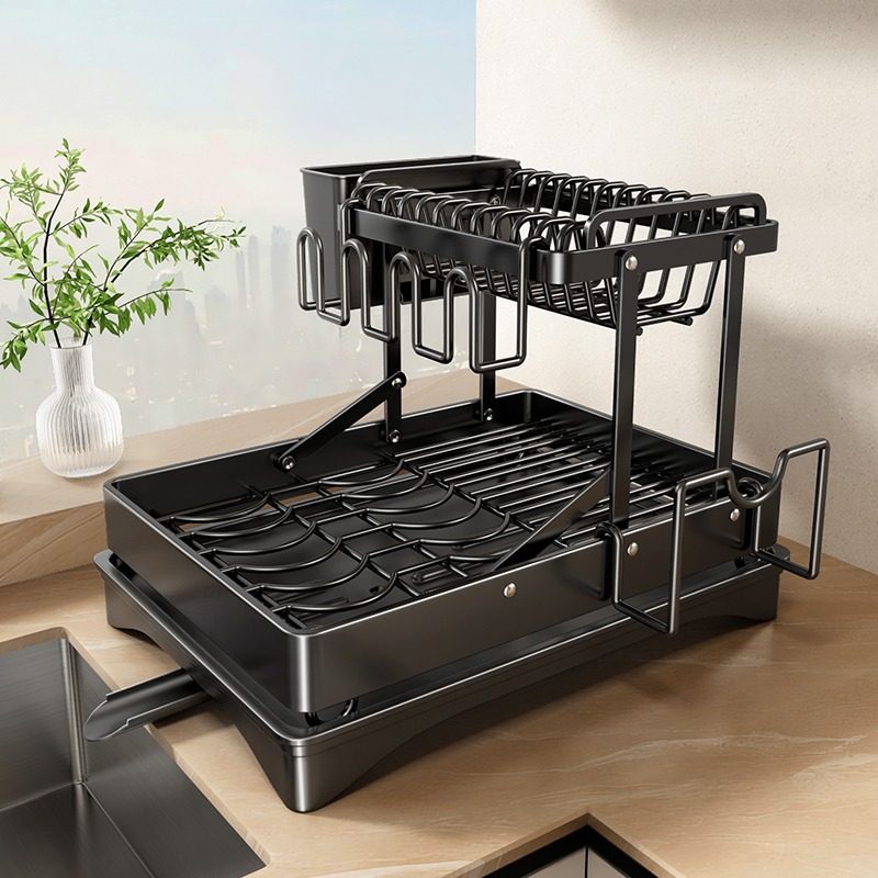 Drainage Bowl Rack, Small Storage Basket, New Storage and Water-Draining Kitchen Utensil Divider, Dish Rack, Rice Bowl Storage Cabinet