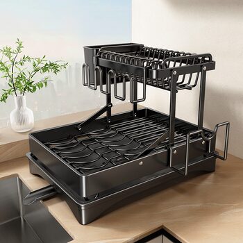 Drainage Bowl Rack, Small Storage Basket, New Storage and Water-Draining Kitchen Utensil Divider, Dish Rack, Rice Bowl Storage Cabinet