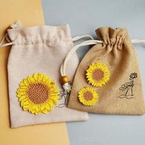 Embroidered Sunflower icker Iron On Sew On Clothes Patch D