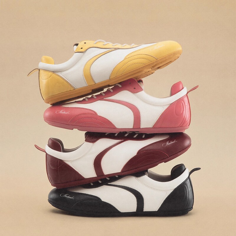 Matnut [Rut-01] Retro Mid-Training Cowhide Casual Versatile Racing Bowling Shoes German Training Shoes