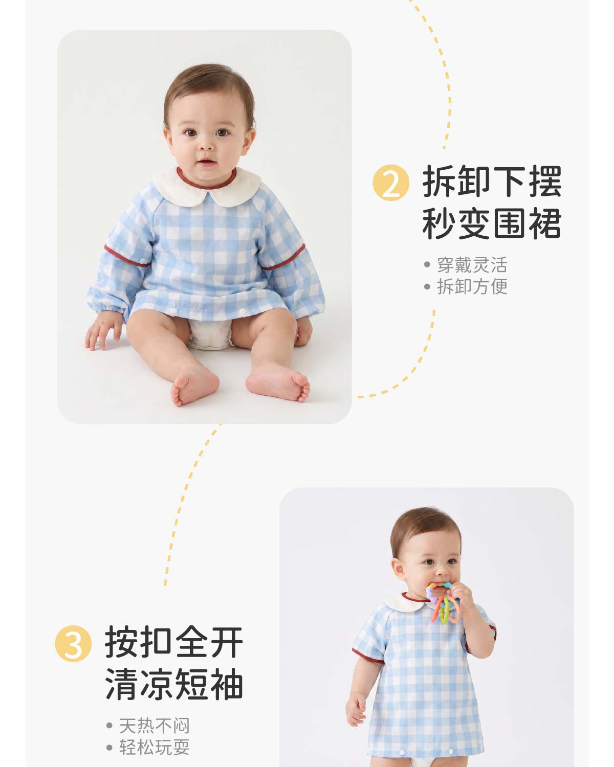 JulyMoly一体式餐椅罩衣宝宝吃饭围兜婴儿辅食饭兜防水儿童围裙 — 8