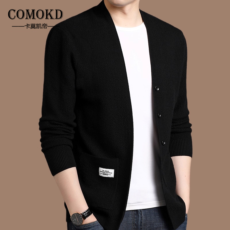 Comokd High-End Knitted Cardigan Men's Jacket Korean Style Trendy 2026 Spring and Autumn New Men's Outerwear Sweater
