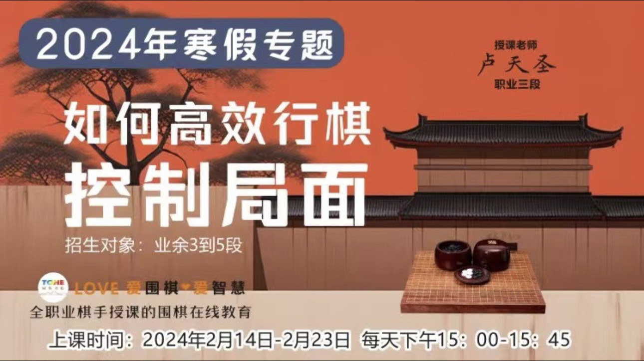 围棋视频课程揭秘!卢天圣3段5段带你高效行棋掌控局势!-海报-淘宝好物网