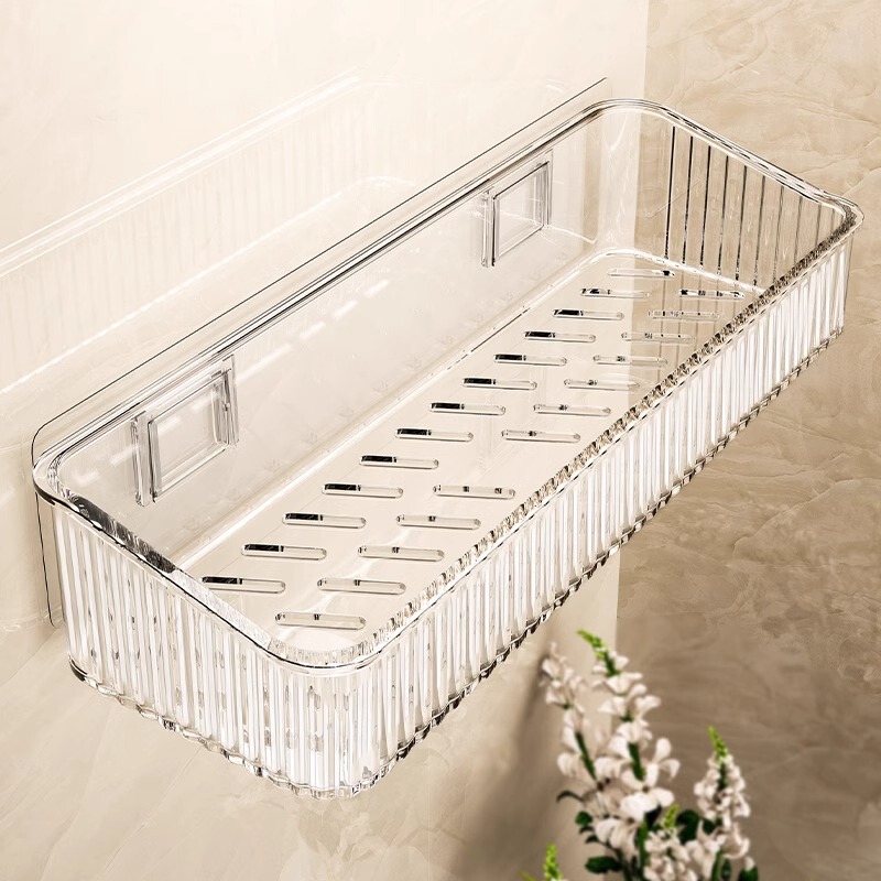 Bathroom Storage Rack, Bathroom Toilet Washroom, No-Drill Wall-Mounted Washstand, Wall-Mounted Cosmetics Storage Shelf