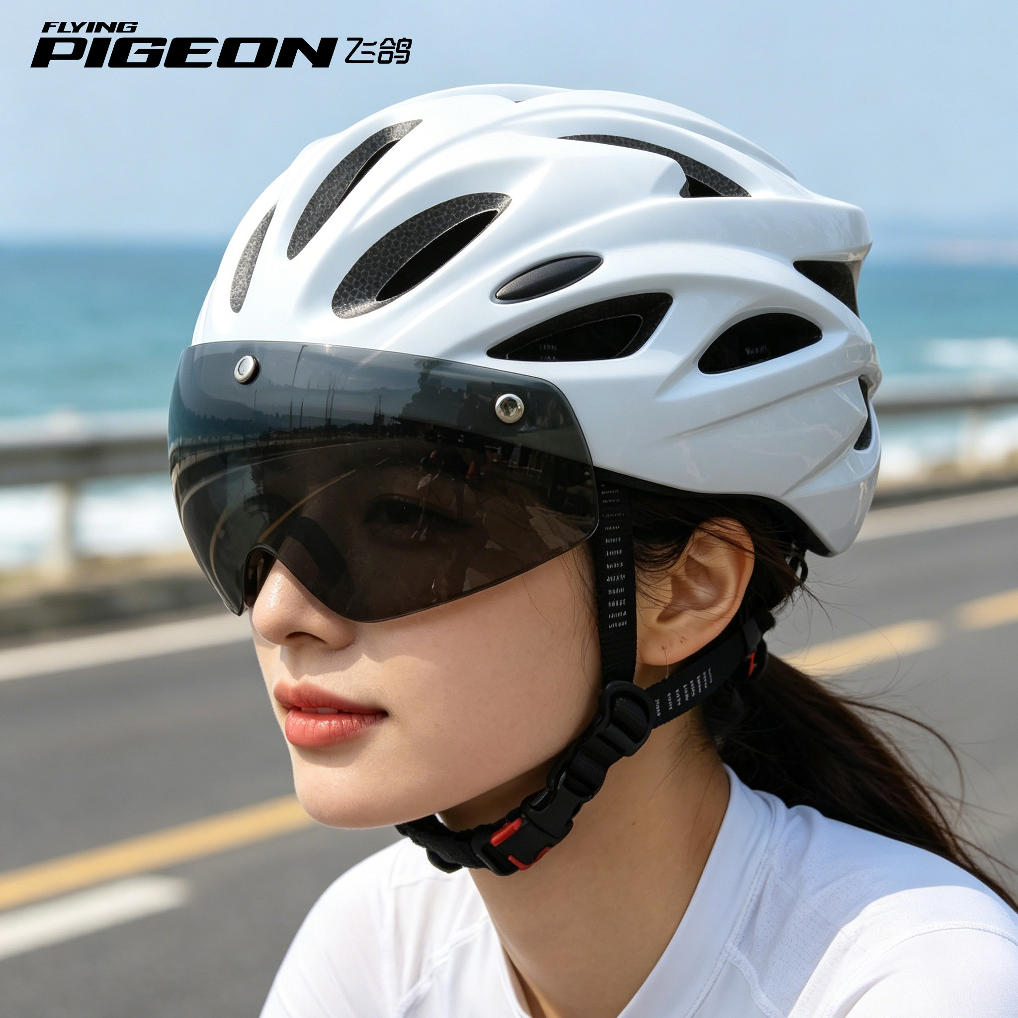 Велосипедный шлем Flying Pigeon FG-012 жемчужно-белый
