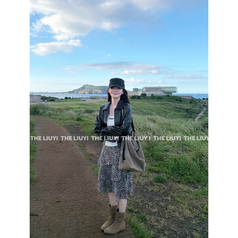 【Liuyi】Main Character Leather Jacket~ Autumn Protein Leather Jacket, Soft and Slimming, Zip-Up Jacket 67261