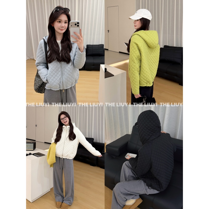 【Liuyi】Cloud Cotton Jacket~200G Thickened Quilted Hooded Cotton Jacket Loose Zipper Coat 69192