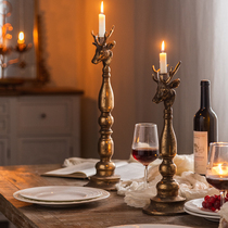 American retro old iron candlestick creative animal shape golden ornament candlelight dinner wedding photography props