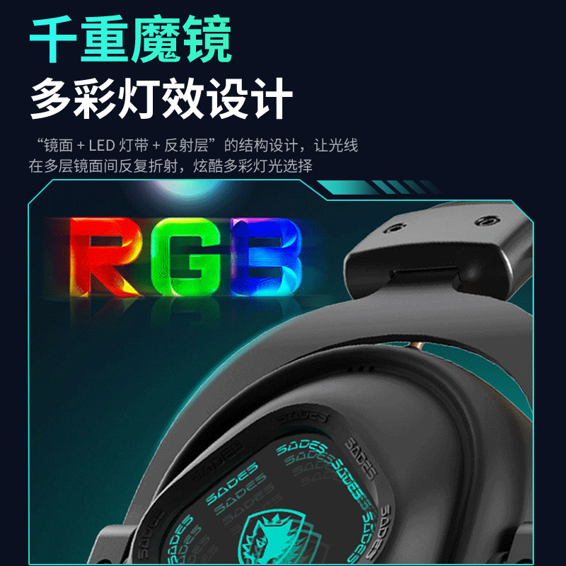 赛德斯狩811Pro头戴式耳机电竞游戏专用无线蓝牙款电脑耳麦三角洲 4