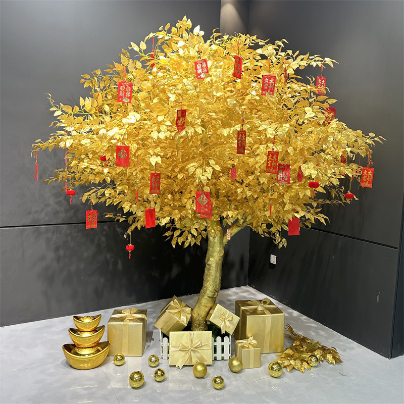 Artificial Golden Banyan Tree Money Tree Large Mall Decoration Money Tree Fortune Tree New Year Blessing Red Envelope Tree Wish Tree Artificial Golden Banyan Tree Money Tree Large Mall Decoration Money Tree Fortune Tree New Year Blessing Red Envelope Tree Wish Tree