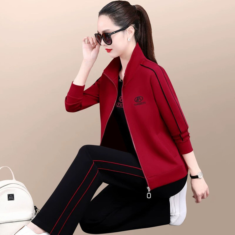 German Bll Luxury Sports Suit for Women, Three-Piece Set, 2026 New Model, Long-Sleeve Top, Long Pants, Wide-Leg Pants, High-End Casual Style German Bll Luxury Sports Suit for Women, Three-Piece Set, 2026 New Model, Long-Sleeve Top, Long Pants, Wide-Leg Pants, High-End Casual Style