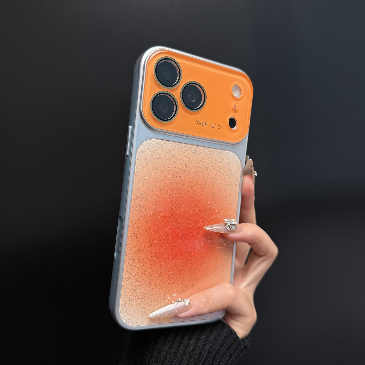 Milky Yellow Gradient Glitter Phone Case For Iphone 17 16 15 14_voghion.com