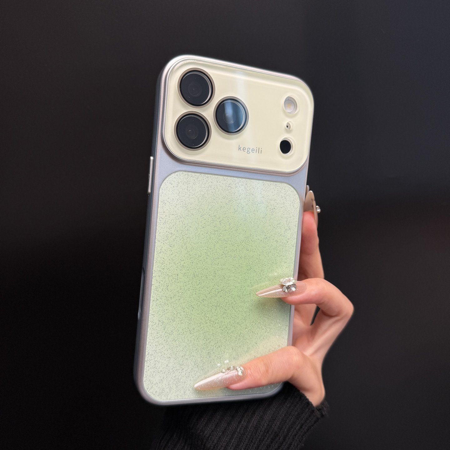 Coque téléphone pailletée avec dégradé pour apple iphone_voghion.com