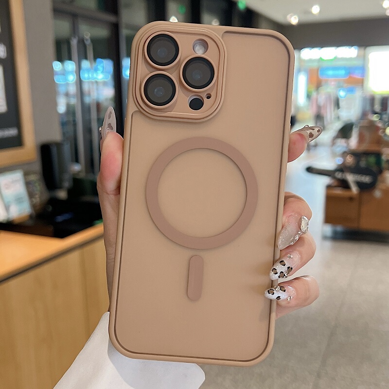 Yadun Magnetic Case Suitable for iPhone 16 Pro Max, Apple 15 with Built-In Lens Protector, 14 Plus Skin-Feel Matte Wireless Charging, Simple and High-End 13 Full Coverage 12 Mini Protective Case for Men and Women