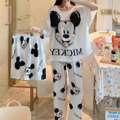 【三件套多款可选】睡衣女短袖短裤长裤甜美休闲可外穿套装家居服