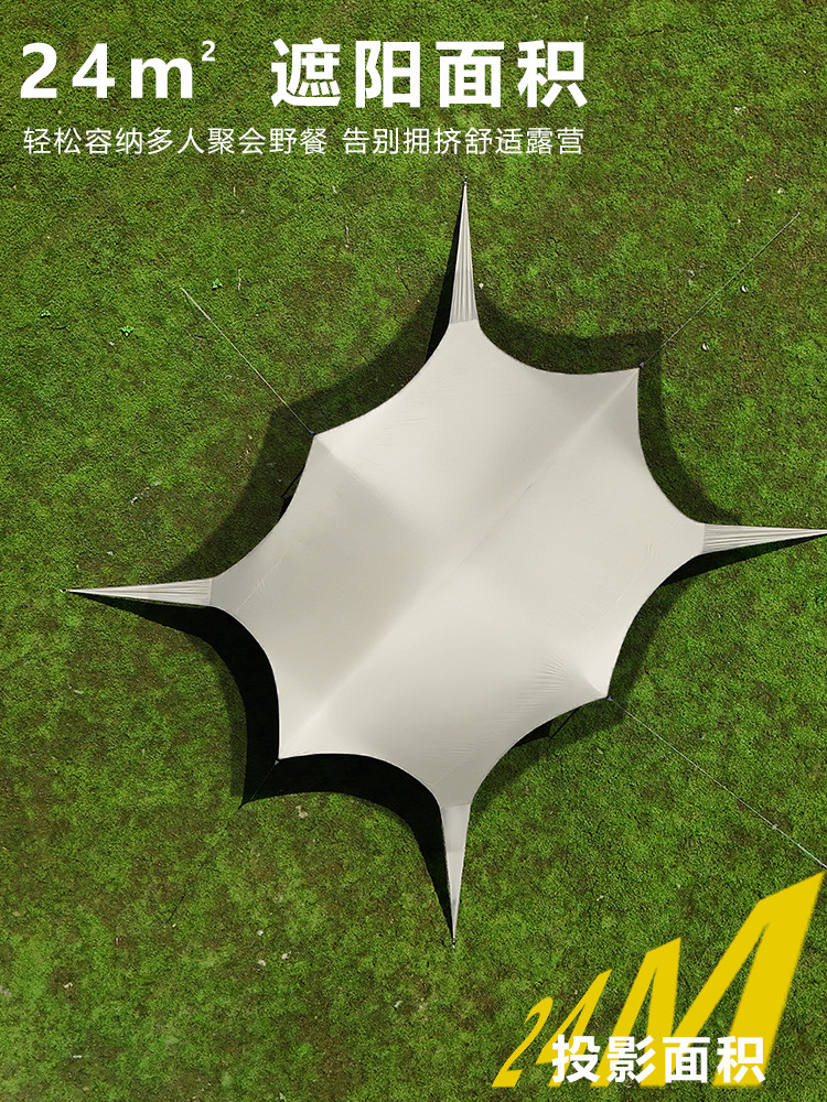 Sunshine Tribe Wind-Free Rope-Free Black Plastic Canopy Tent for Outdoor Camping, No Setup Required, Sun Protection, Sunshade, Rainproof Fabric