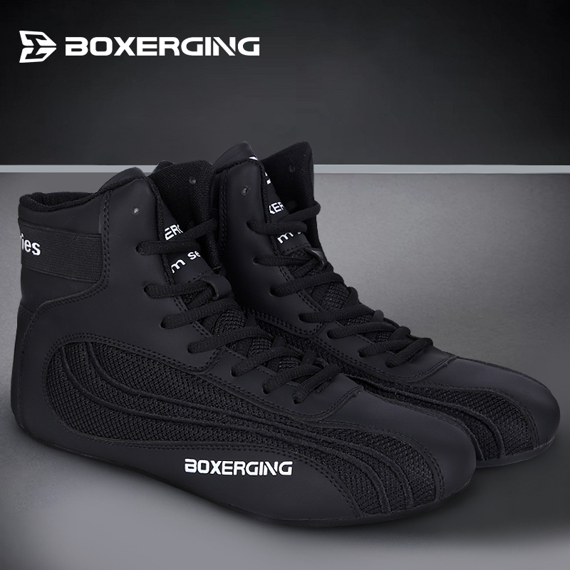 Professional Boxing Shoes for Men and Women, Wrestling Boots, Fighting Shoes, Sanda Training Shoes, Free Fighting Competition Special High Tops