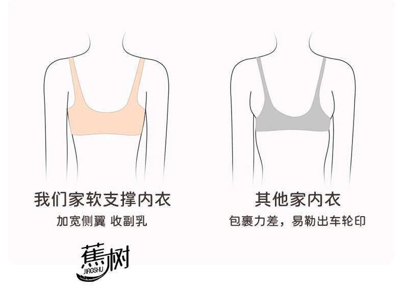 【Expédition directe du Canada】 Soutien-gorge en perles de banane 5.0 collagène, couleur peau de pêche, taille L, 1 pièce, soutien en gelée souple