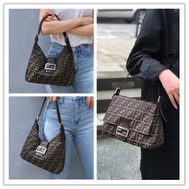 Classic antique canvas handbag gold croissant shoulder bag womens bag