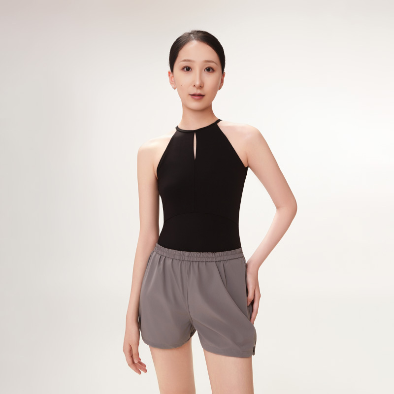 Siseli Li's Classic One-Point Drawstring Silent Warm-Up Shorts Ballet Dance Sauna Four-Way Stretch Pumpkin Shorts