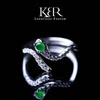 New natural A-grade jade green cabochon ring, exquisite, fashionable and versatile KBR0320001