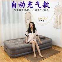 Household inflatable mattress on the floor single lunch break heightening air bed double folding lazy self-inflating air bed