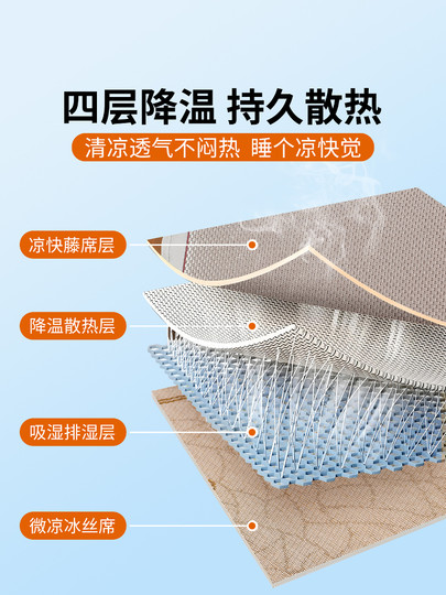 夏天冰丝藤席凉席床笠床笠罩床垫保护罩冬夏天季两用床罩全包防尘