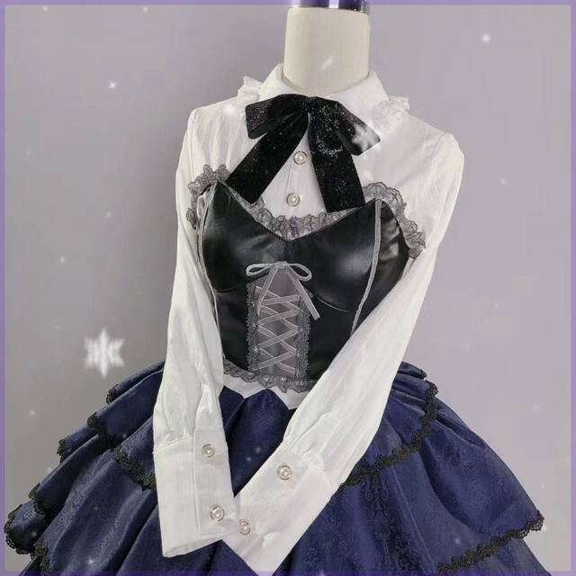 Liuhua Cos Clothing Can Also Be Lost in Love with Two Diseases. Cosplay Bird Tour Liuhua Ready-Made Gothic Dress Clothing