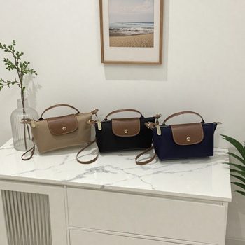 Cross-Border Retro Dumpling Bag 2025 New Single Shoulder Crossbody Bag Fashionable Handbag Simple and Unique Color-Blocking Casual Bag