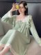 Women's Pajamas, Early Spring New Style, Imitation Cotton Jacquard, Sweet Princess Style Nightgown, Plus Size 120kg Fat mm Home Wear