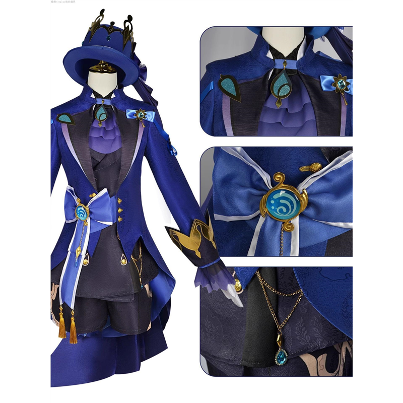 原神cos服芙卡洛斯枫丹白黑芙宁娜水神cosplay游戏二次元c服元速_