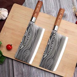 Damascene pattern kitchen knife sharp Suit laser pattern slicing knife bone knife For Home kitchen knife super fast kitchen knife