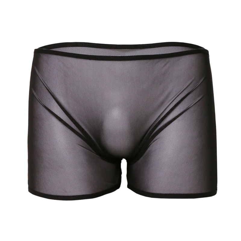 Men's Underwear, Boxer Briefs, Elastic Mesh, Transparent Mesh