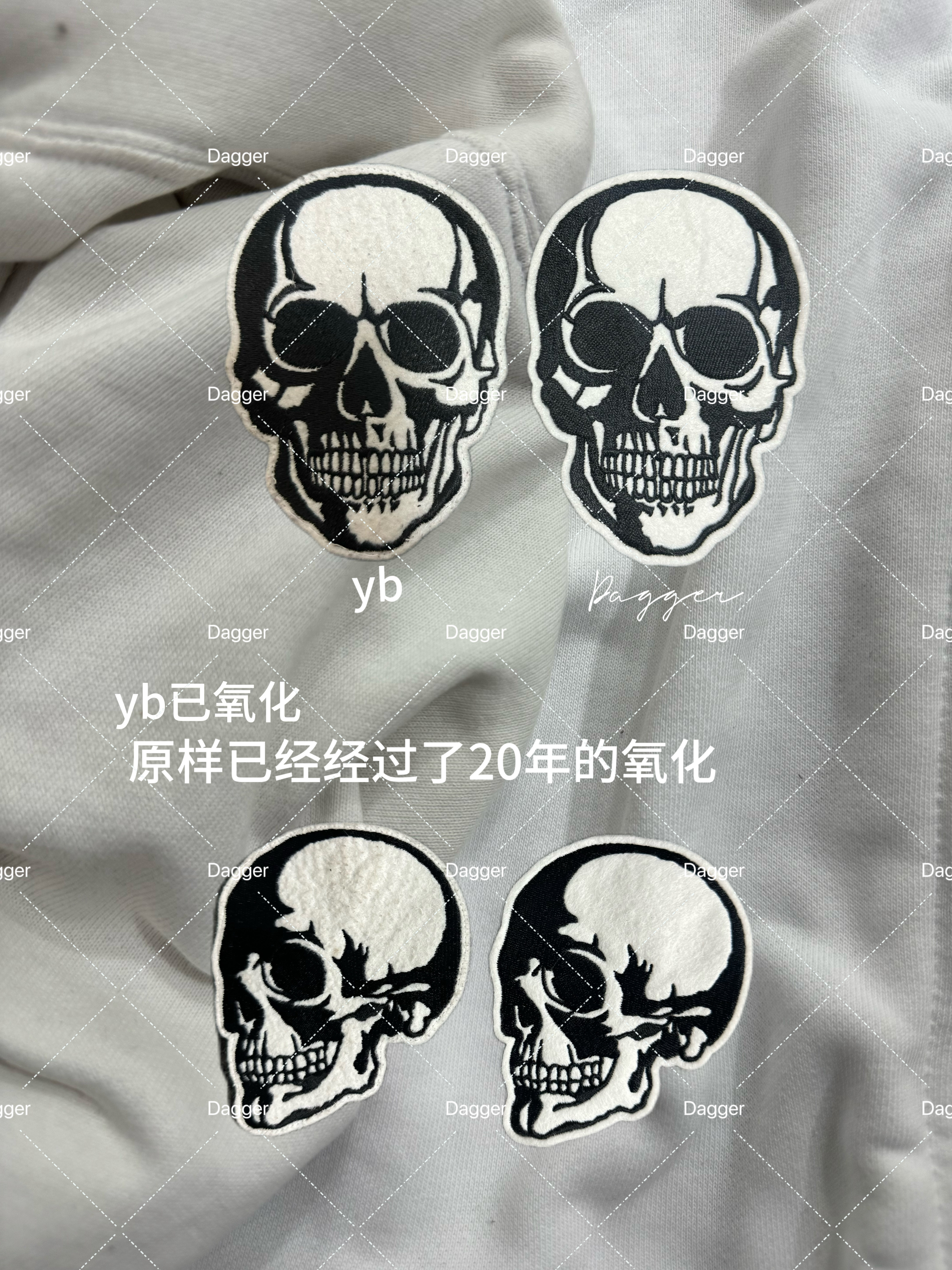 Number Nine Double Skull Hoodie SS04 White Zip-Up - Taobao product photo 8