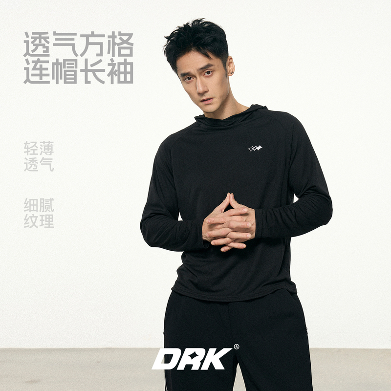 Drk Breathable Checkered Long-Sleeve T-Shirt for Men, Trendy Casual Hooded Early Autumn Top for Women, Stylish Loose Lightweight Tee Drk Breathable Checkered Long-Sleeve T-Shirt for Men, Trendy Casual Hooded Early Autumn Top for Women, Stylish Loose Lightweight Tee