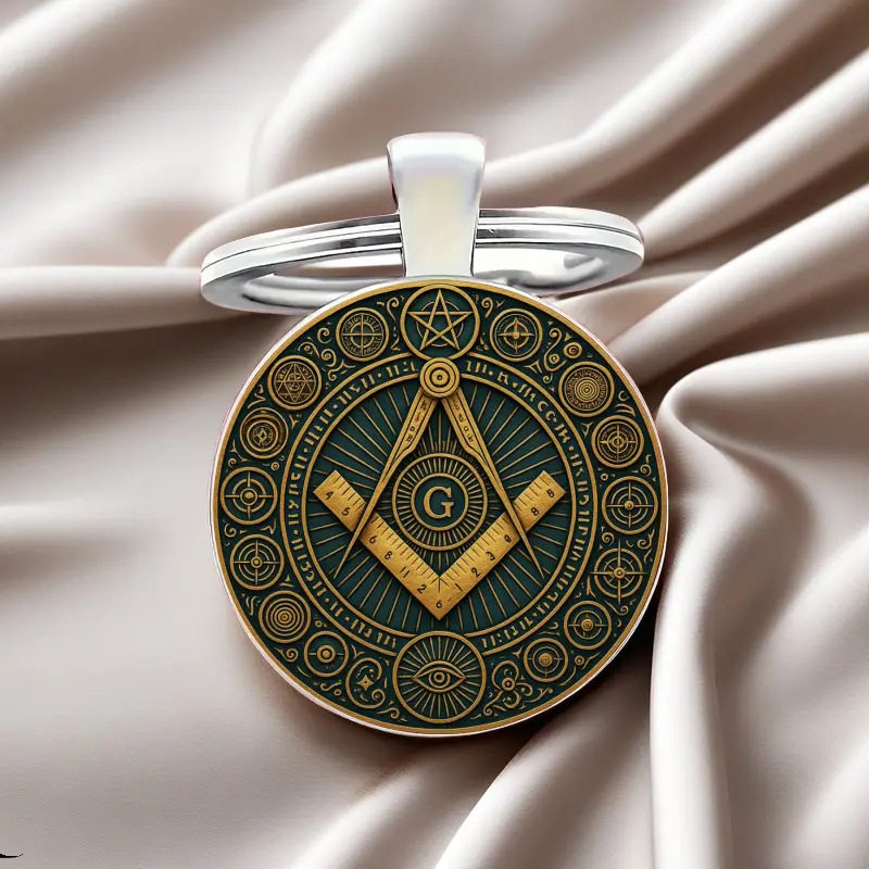 Cross-Border Hot-Selling Item: Eye of Horus Keychain, Evil Eye Embossed Circle, Time Gem Pendant