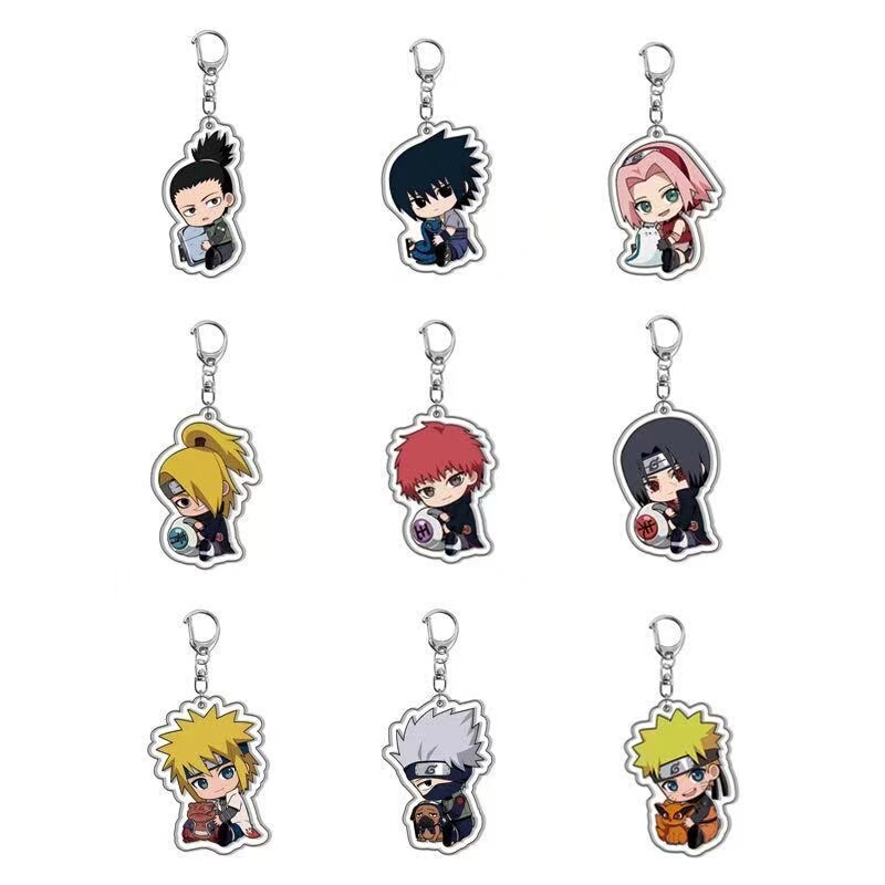 Naruto Merchandise Uzumaki Naruto Fourth Hokage Sasuke Kakashi Acrylic Keychain Backpack Pendant Gift