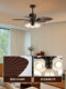 Feiduo Vintage French-Style High-End Living Room and Dining Room Silent Retro Fan Lamp American-Style Bedroom Ceiling Fan Lamp Wabi-Sabi Style
