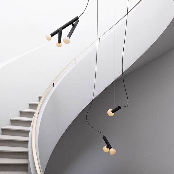 Simple Modern Staircase Long-Line Pendant Light Nordic Designer Bedside Lamp Creative Window Bar Glass Small Pendant Light
