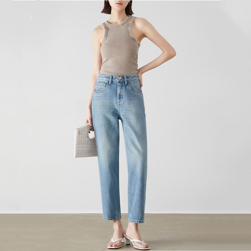 2025 New Turkish Pure Cotton Jeans, White Straight-Leg Pants, Slim-Fit Pants, 3D Tailoring, Slimming, Versatile, Fashionable