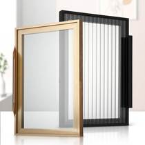 Glass cabinet door minimalist light luxury narrow side cabinet showcase wardrobe door customized with handle aluminum alloy frame door installation