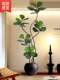 Artificial Plant Ficus Lyrata Floor-Standing Potted Plant, Large Indoor Faux Green Plant Decoration, Living Room Light Luxury Decorative Flower Artificial Tree